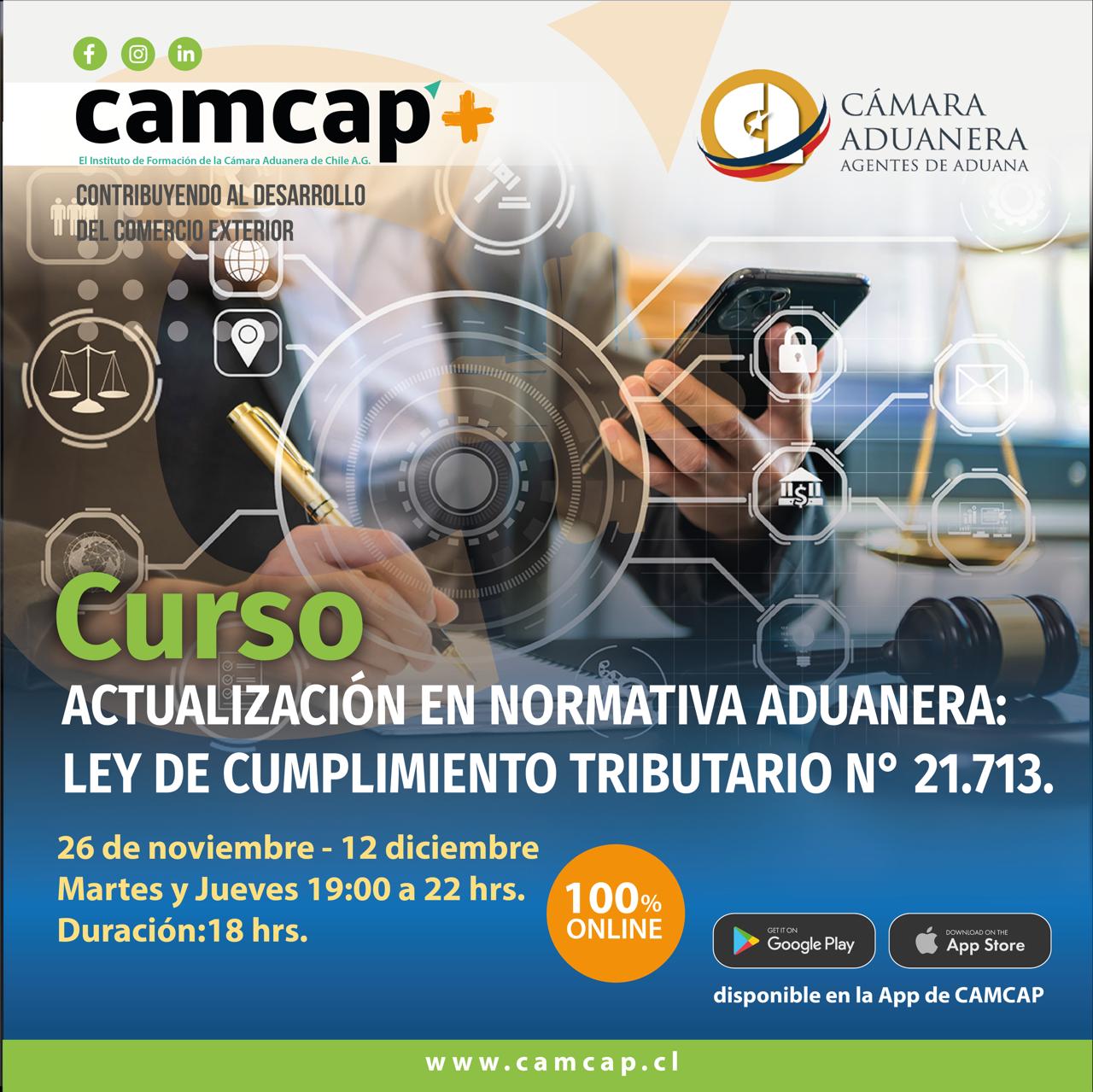 CAMCAP Presenta Curso de Actualización en Normativa Aduanera: Ley de Cumplimiento Tributario N° 21.713